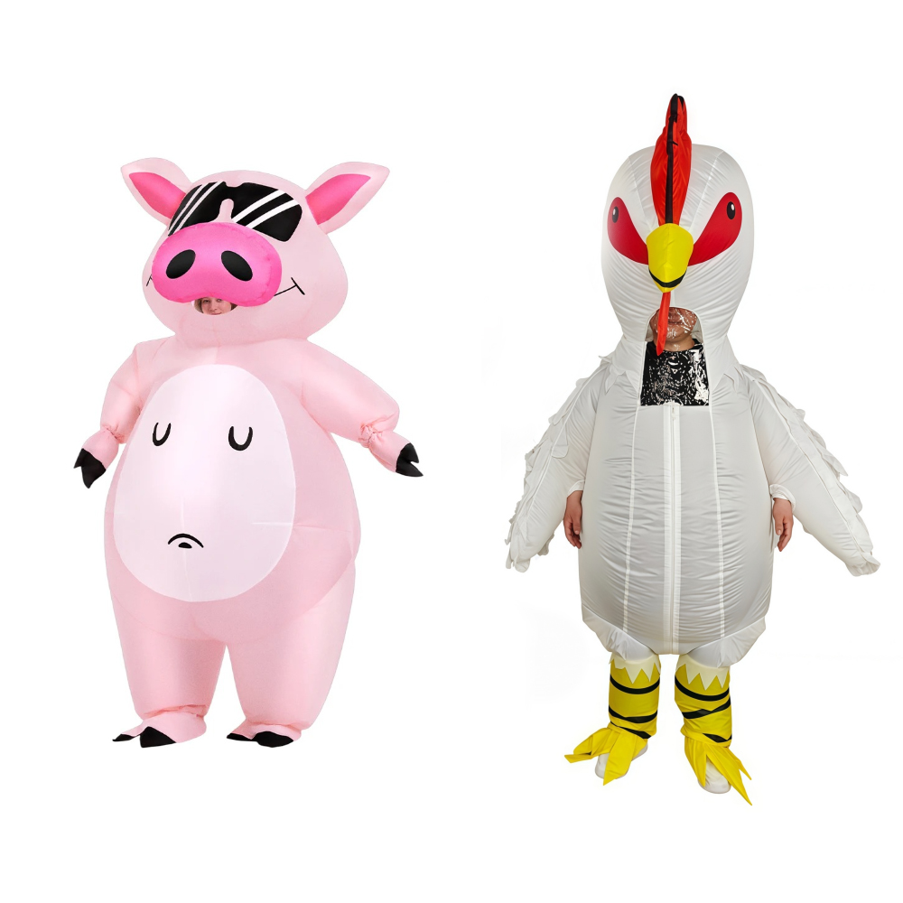 Costume Anime Cosplay - 漫画動物子豚のインフレータブルコスチューム アニメピンクスーツ カーニバル プリム ハロウィンパーティー コスプレコスチューム