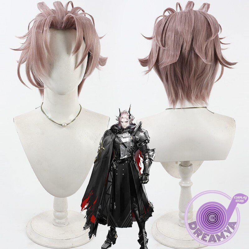 Anime Cosplay Pink - Theresis コスプレウィッグ Arknights ピンクショート人工毛耐熱ハロウィンロールプレイパーティーカーニバル + 無料ウィッグキャップ