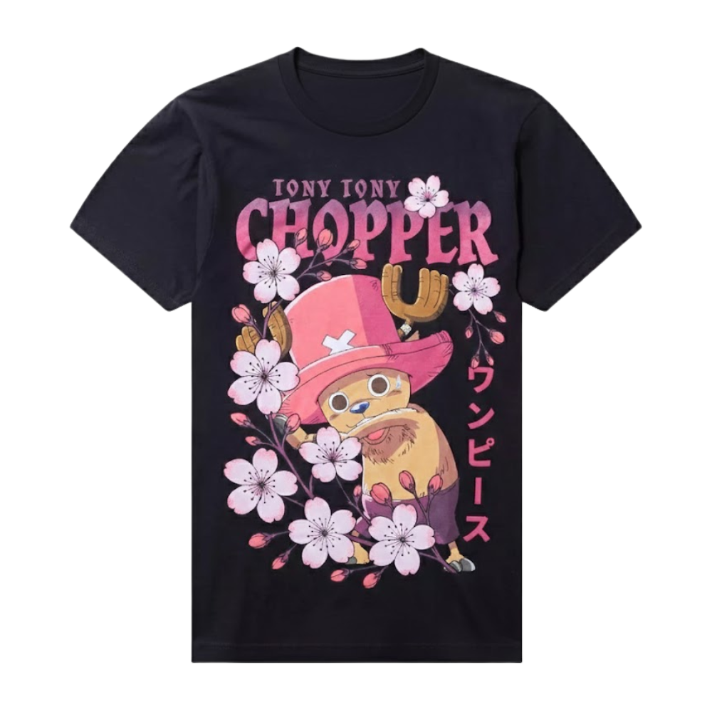 Anime Cosplay Easy - 2026年夏 ワンピース トニートニー・チョッパ「さくらストーリー」ストリートトレンドテーマプリント ルーズTシャツ 男女兼用トップス