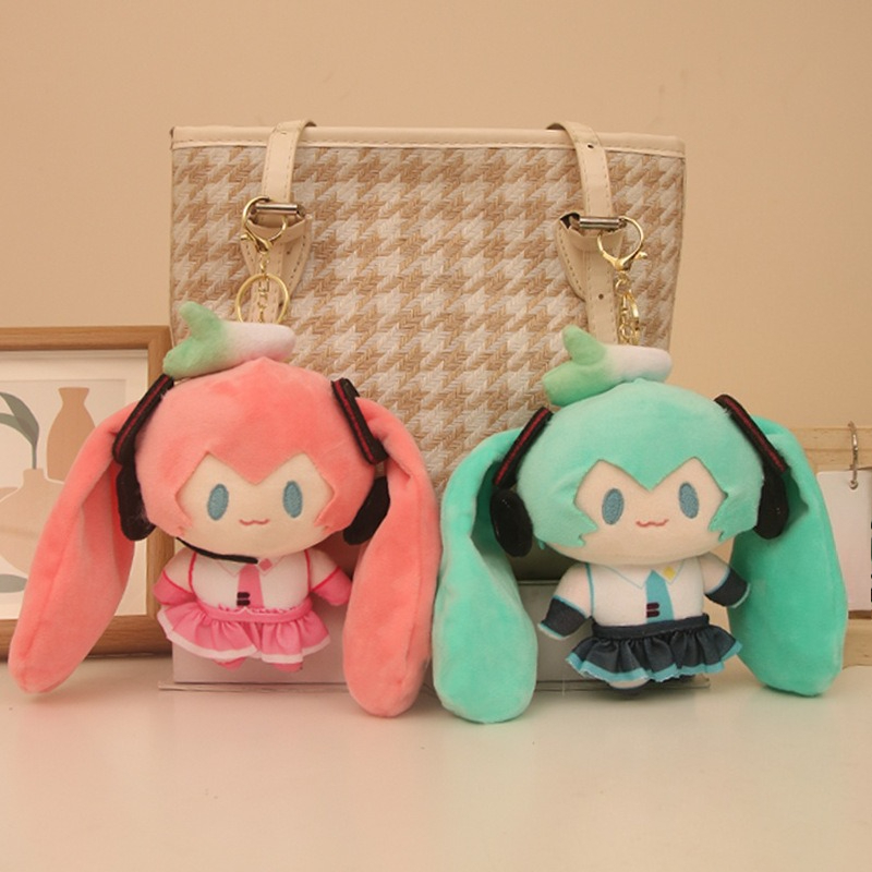 Anime Cosplay Girlfriend - 初音ミクぬいぐるみキーホルダー 可愛いミクアニメコレクション周辺グッズ バッグペンダント飾りおもちゃ 彼女へのプレゼント