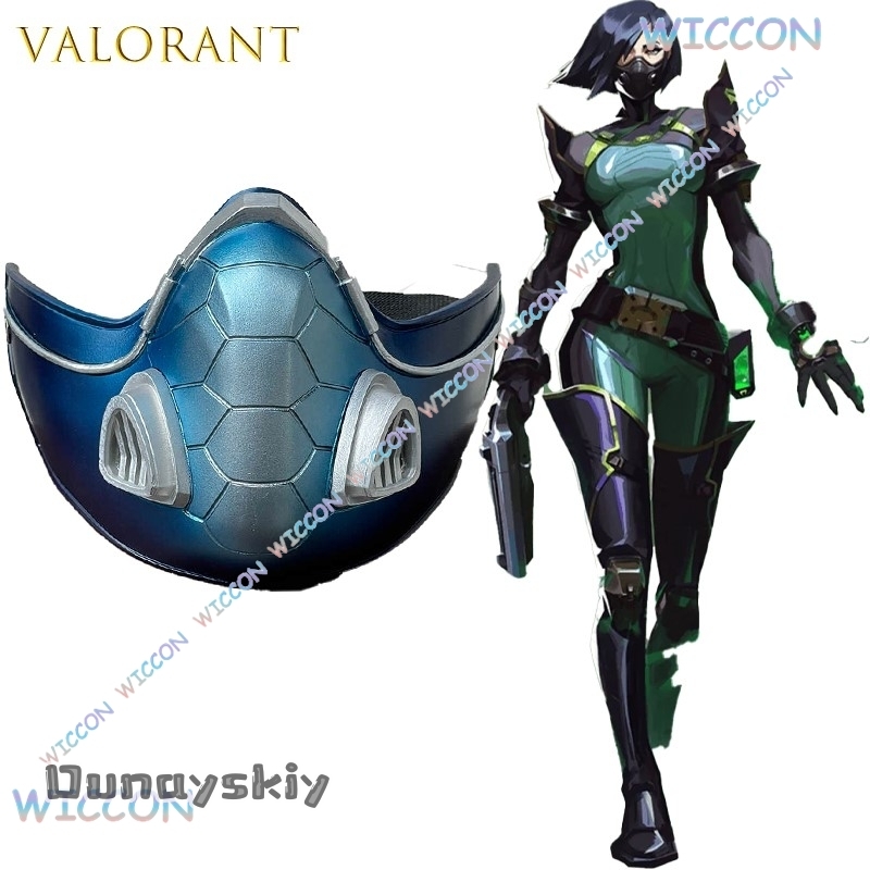 Anime Cosplay Face - Valorant バイパースネークマスクウィッグコスプレハロウィンゲームキャラクター顔カバー怖いコスチュームアクセサリーアニメパーティーロールプレイハロウィン