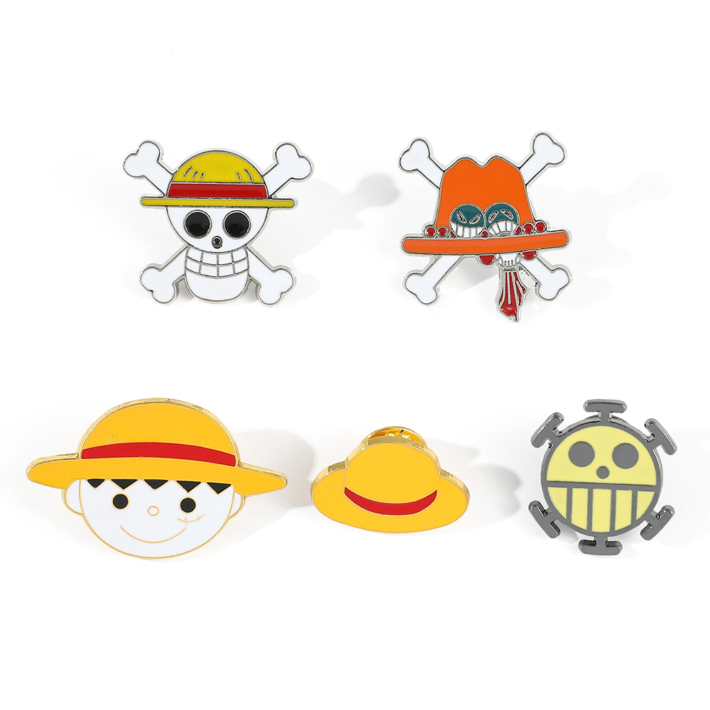 Anime Cosplay Luffy - 5個入り キャラクタープロップ ブローチ アニメ D.ルフィ ​