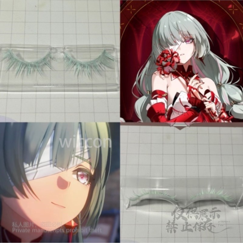 Costume Anime Cosplay - アニメ Phrolova コスプレウィッググリーンピンク混合ウィッグ衣装イヤリング耐熱合成まつげ Phrolova ハロウィンパーティー