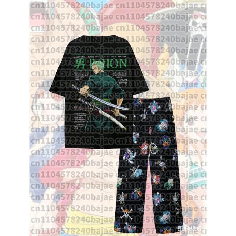One Piece Straw Hat - 2026年新作 ワンピース モンキー・D・ルフィ 麦わら帽子プリント パジャマセット Tシャツ＆パンツ