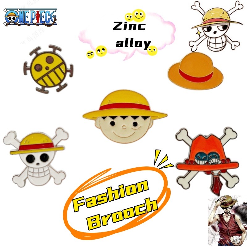 One Piece Straw Hat - ワンピースのルフィの麦わら帽子をモチーフにしたアニメ風合金樹脂製ピンバッジ、ファッショナブルでクリエイティブなアクセサリーギフト