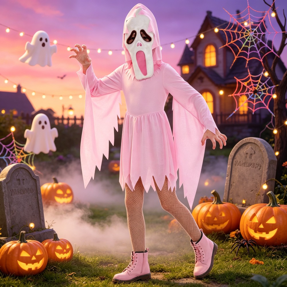 ハロウィーンの幽霊の仮装衣装、舞台パフォーマンス用、ハロウィ - Anime Cosplay Face のレビューと価格
