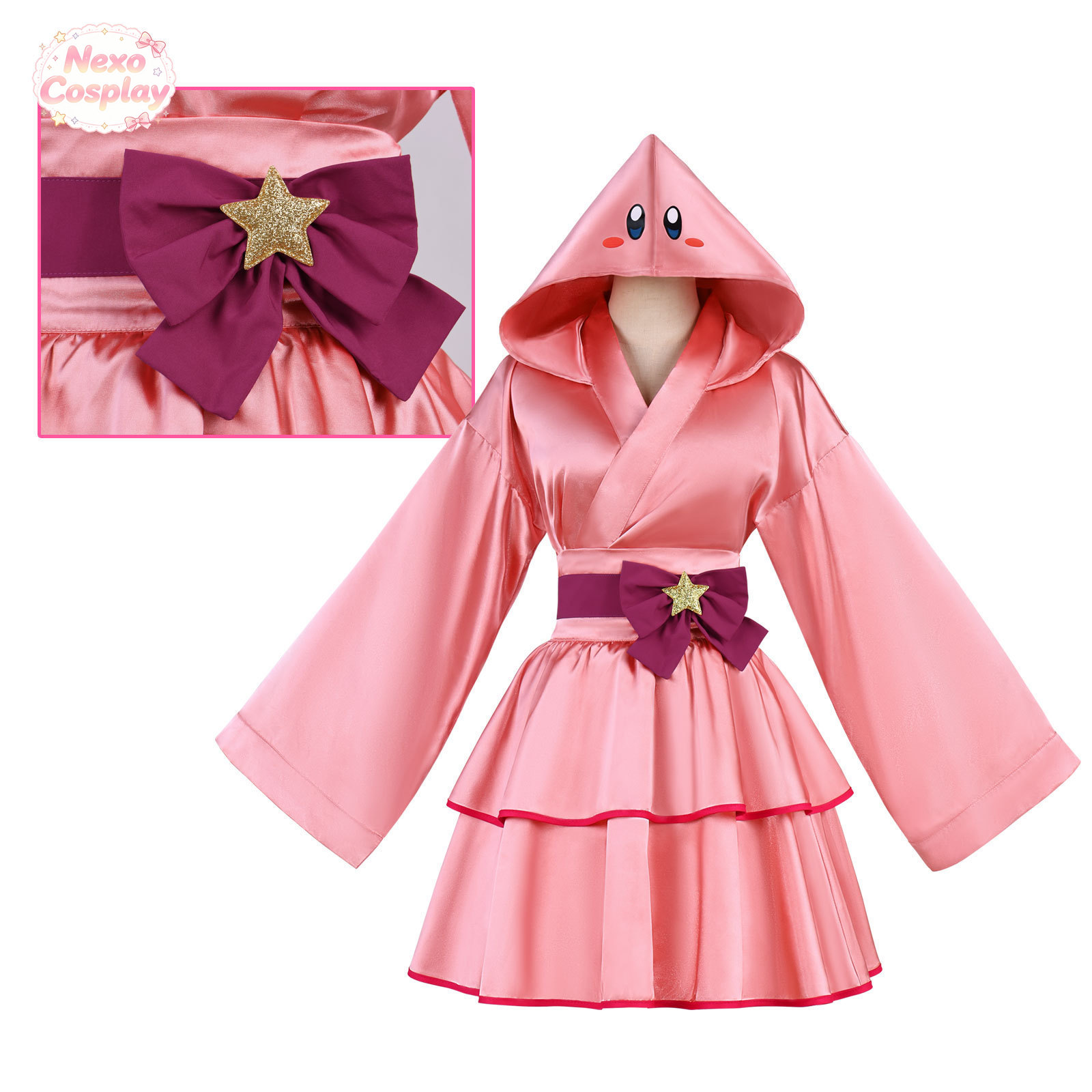 ピンクボール コスプレ衣装 ピンクガール フード付き着物スカ - Anime Cosplay Pink のレビューと価格