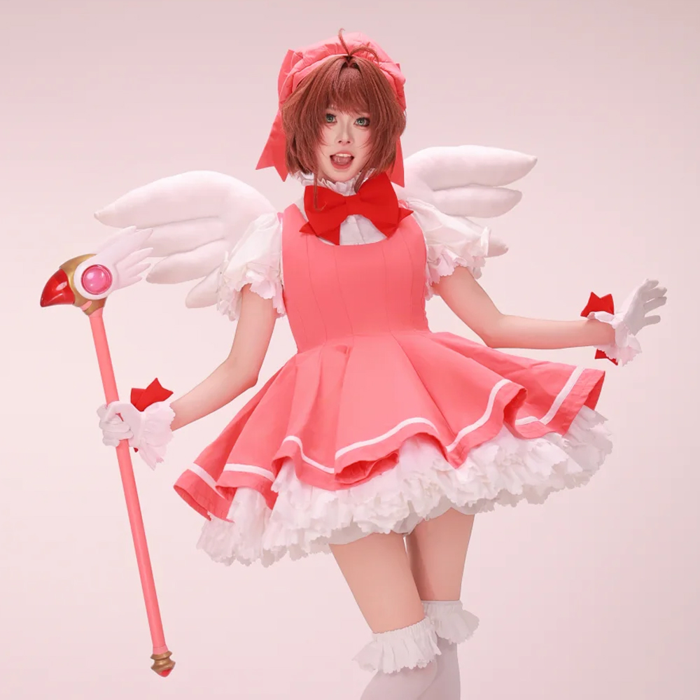 木之本桜 コスプレ ピンク ロリータドレス ウィッグセット  - Anime Cosplay Easy のレビューと価格