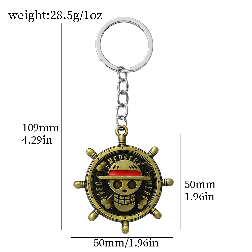 ワンピースアニメキーホルダールフィ麦わら帽子団回転可能なスカ - One Piece Straw Hat のレビューと価格