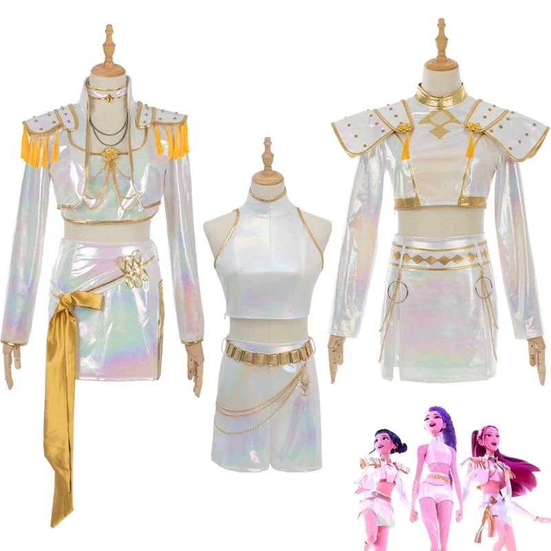 コスプレ衣装 PU レザー白歌うスーツ女性ハロウィンカーニバ - Anime Cosplay Mujer のレビューと価格