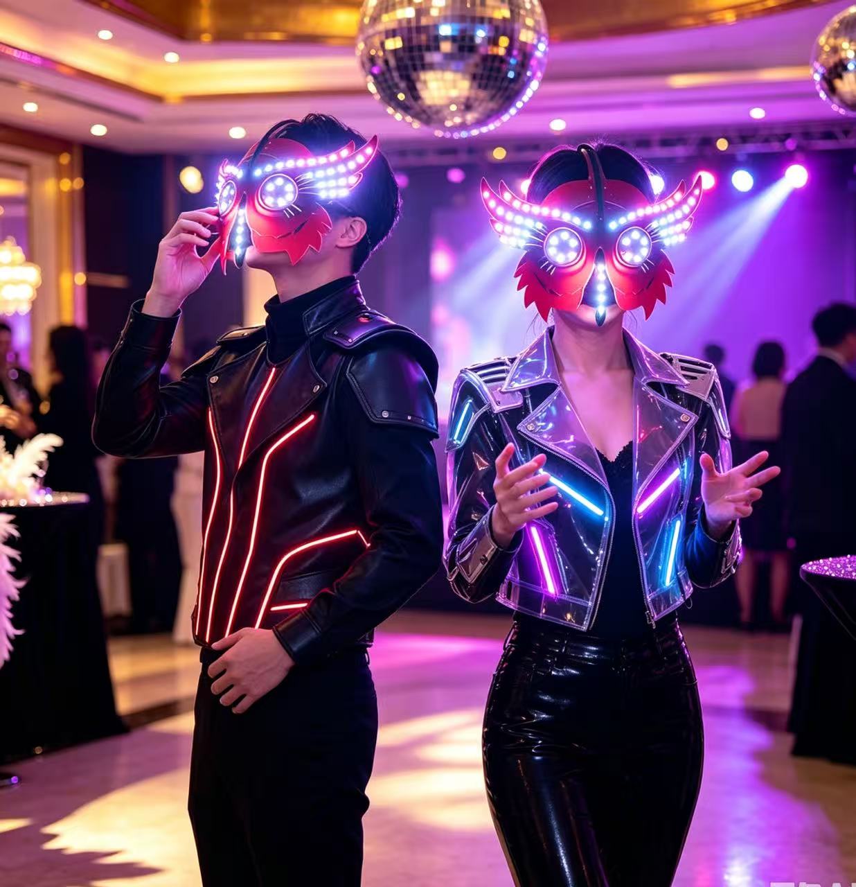 ハロウィーン LED フクロウマスク、光るヘッドマスク、カラ - Anime Cosplay Face のレビューと価格