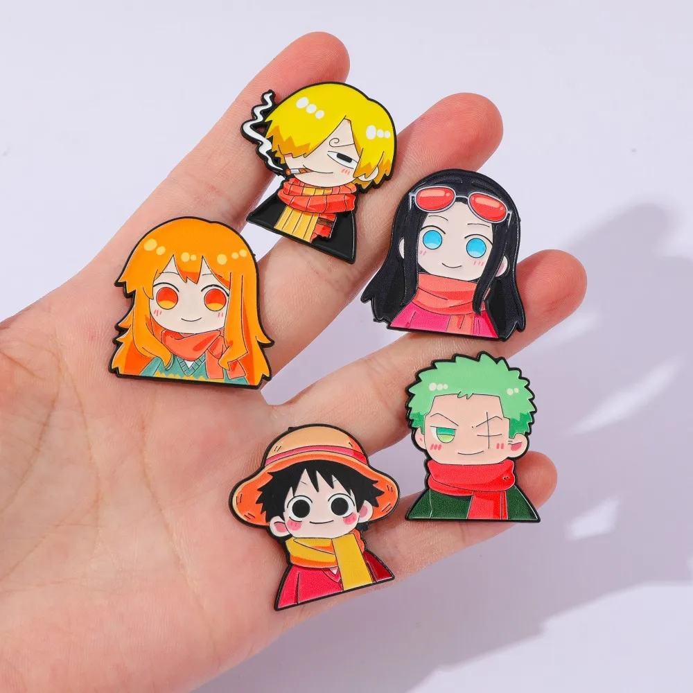 5個入り 可愛いアニメ漫画ブローチ 面白いナミ ルフィ ゾロ - Anime Cosplay Luffy のレビューと価格
