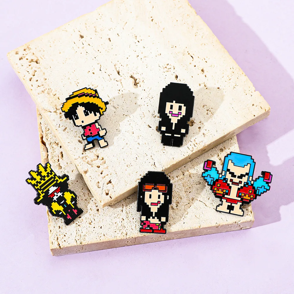 5 個の創造性ピクセルスタイルブローチアニメルフィチョッパー - Anime Cosplay Luffy のレビューと価格