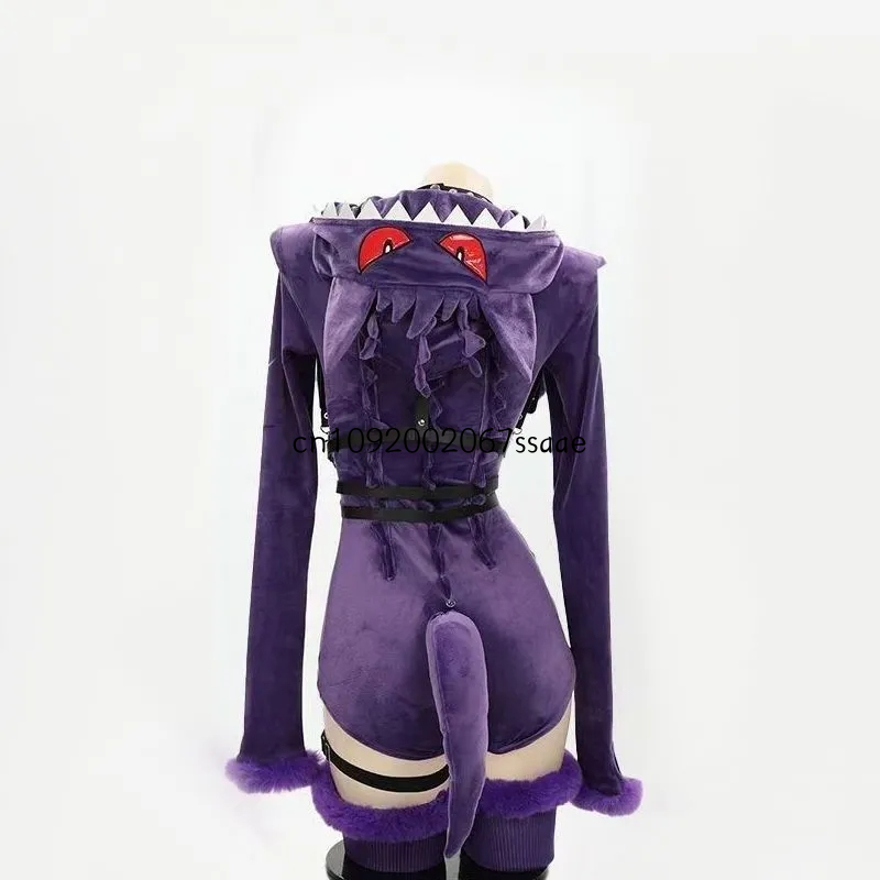 コスプレアニメゲンガーコスプレ衣装紫ぬいぐるみジャンプスーツ - Anime Cosplay Bodysuit のレビューと価格