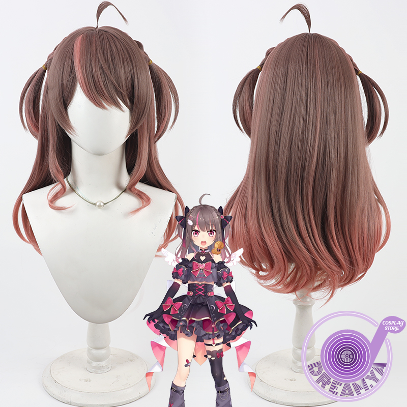 夏色祭りコスプレウィッグ Vtuber ブラウンピンク人工毛 - Anime Cosplay Pink のレビューと価格