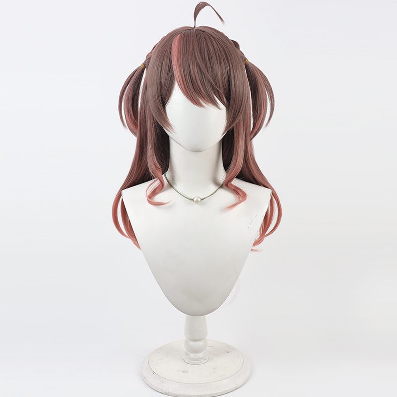 夏色祭りコスプレウィッグ Vtuber ブラウンピンク人工毛 - Anime Cosplay Pink のレビューと価格